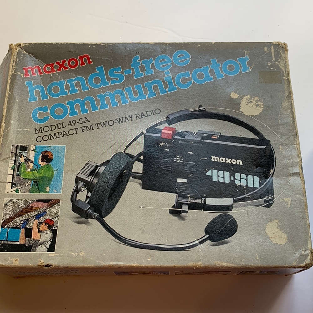 Compact FM Two-Way Radio.  Maxon hands free communicator New In Box Model 49-SA